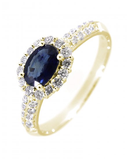OVAL SAPPHIRE DIAMOND RING (TR2879)